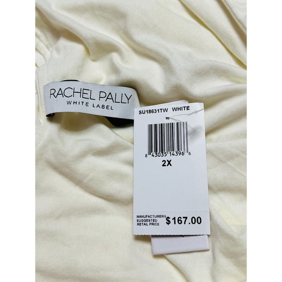 Rachel Pally Amber Top‎ Plus Size 2X Ivory Ruffle V-Neck NWT $167 Modal Blend - Picture 2 of 14